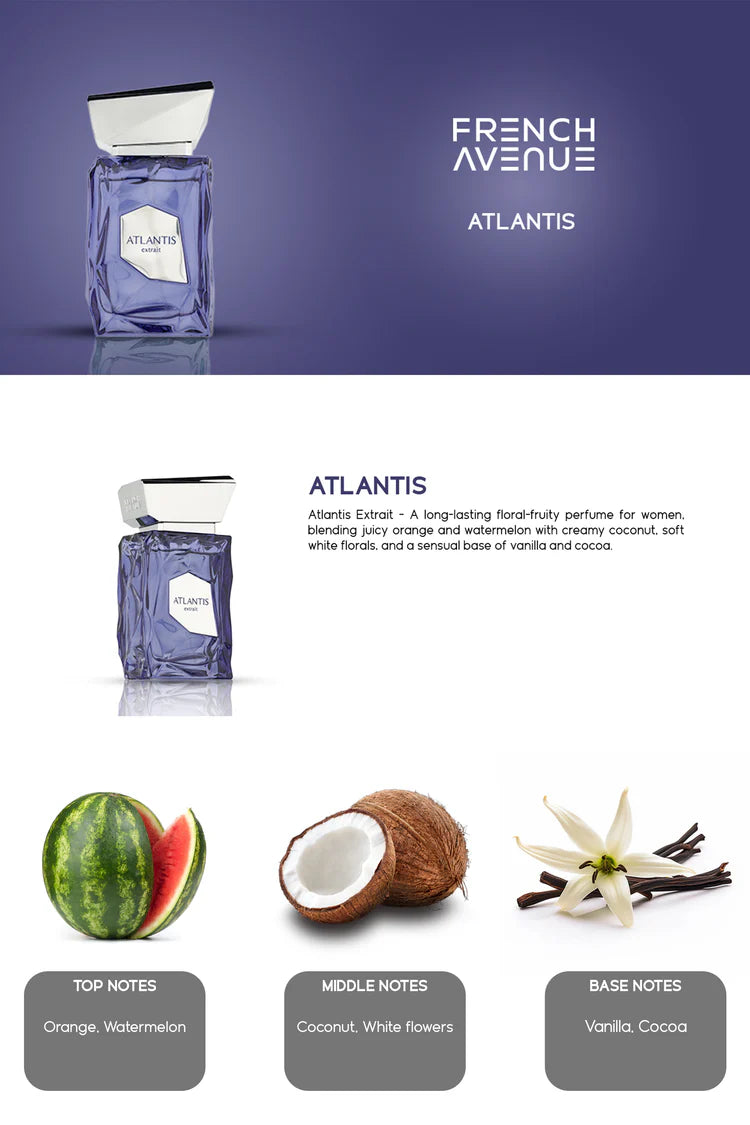 FRENCH AVENUE ATLANTIS EXTRAIT EDP 3.4 OZ / 100 ML